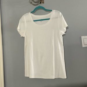 J. Jill White Pima Scoop Neck T Shirt
